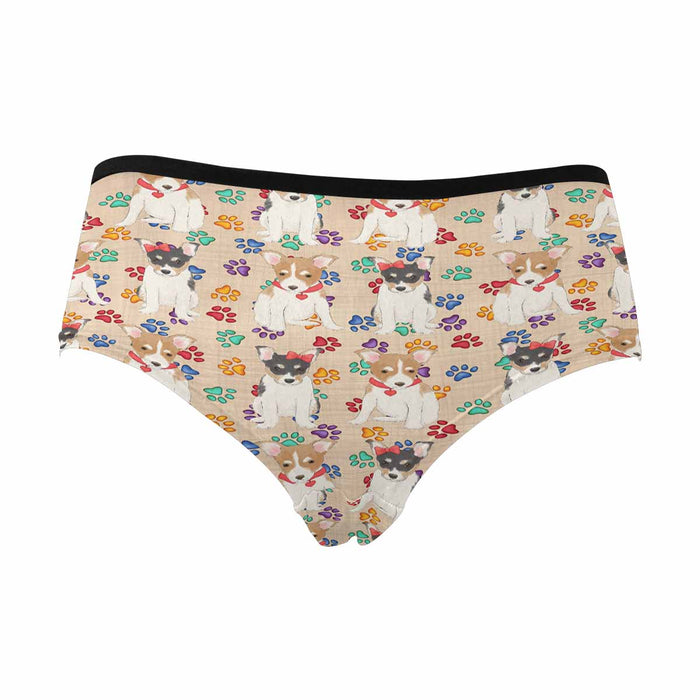 Rat Terrier Dogs Red  Women's High Waist Briefs (Model L26)