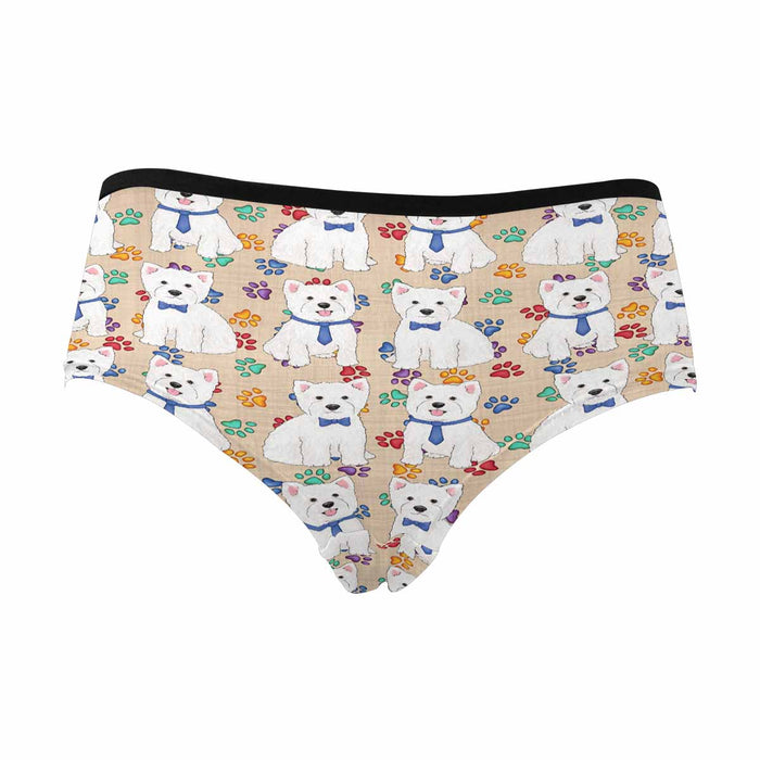 West Highland Terrier Dogs Blue  Women&#039;s High Waist Briefs (Model L26)