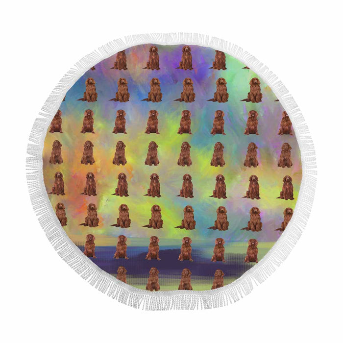 Irish Red Setter Dogs  Round Beach Mat 59’’
