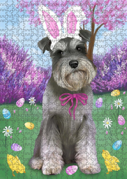 Schnauzer Dog Easter Holiday Puzzle with Photo Tin PUZL51309