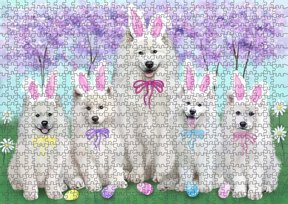 Samoyeds Dog Easter Holiday Puzzle with Photo Tin PUZL51303