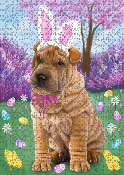 Shar Pei Dog Easter Holiday Puzzle with Photo Tin PUZL51345