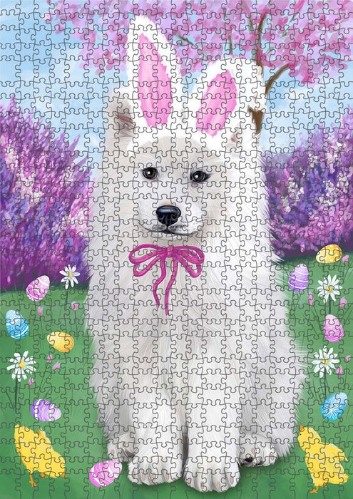 Samoyed Dog Easter Holiday Puzzle with Photo Tin PUZL51306