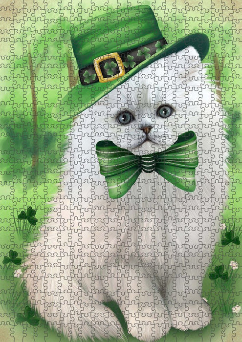 St. Patricks Day Irish Portrait Persian Cat Puzzle with Photo Tin PUZL51726