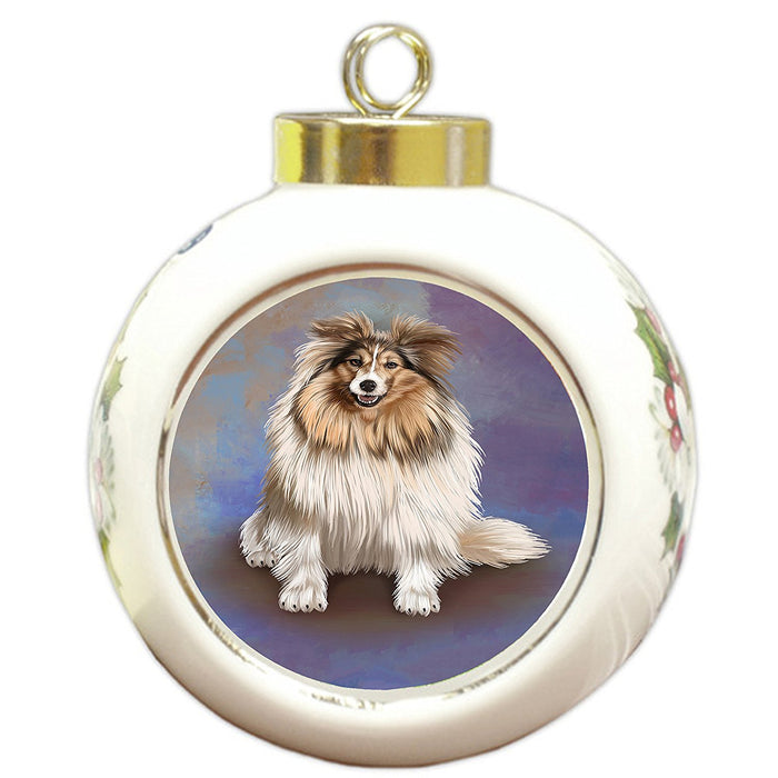 Shetland Sheepdogs Adult Dog Round Ball Christmas Ornament