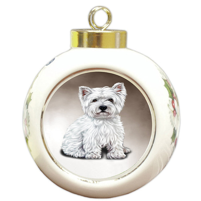 Westies Dog Round Ball Christmas Ornament