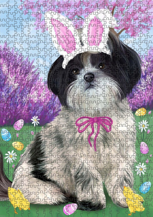 Shih Tzu Dog Easter Holiday Puzzle with Photo Tin PUZL51378