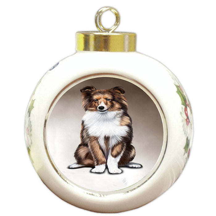 Shetland Sheepdog Dog Round Ball Christmas Ornament