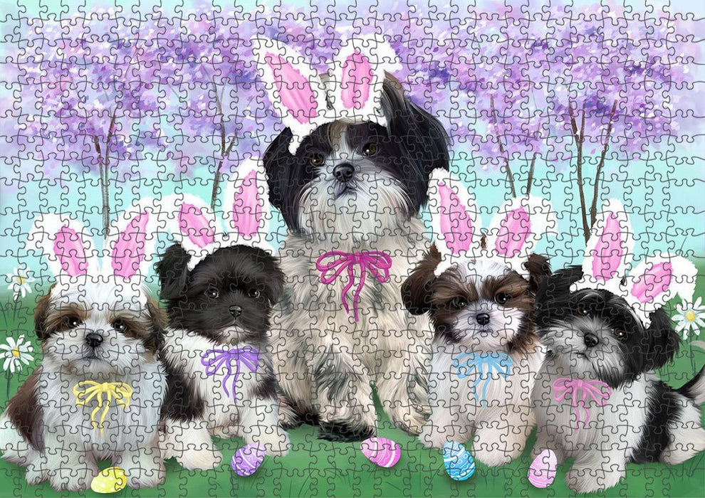 Shih Tzus Dog Easter Holiday Puzzle with Photo Tin PUZL51381