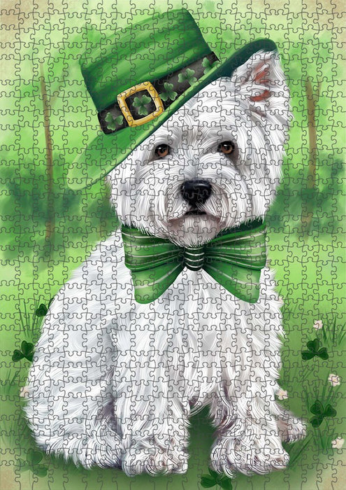St. Patricks Day Irish Portrait West Highland White Terrier Dog Puzzle  PUZL51996