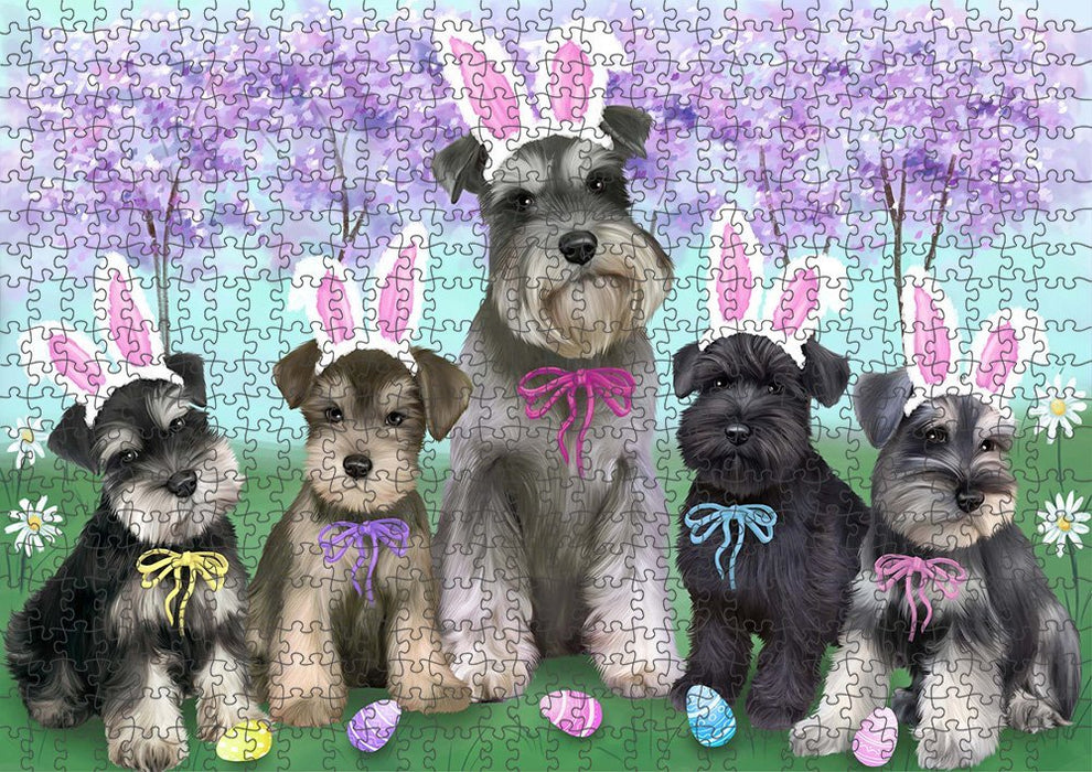 Schnauzers Dog Easter Holiday Puzzle with Photo Tin PUZL51312