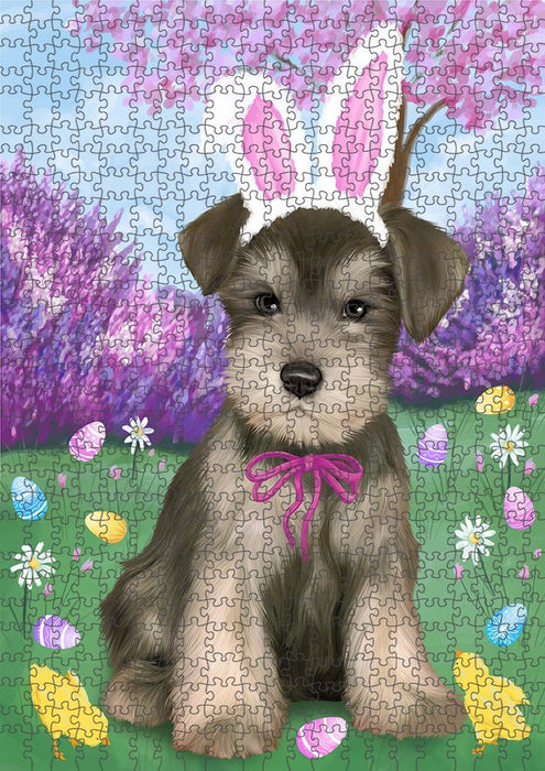 Schnauzer Dog Easter Holiday Puzzle with Photo Tin PUZL51321