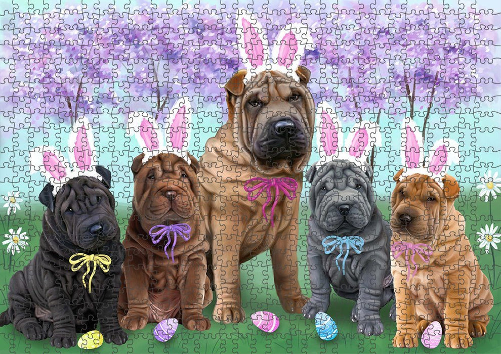 Shar Peis Dog Easter Holiday Puzzle with Photo Tin PUZL51336