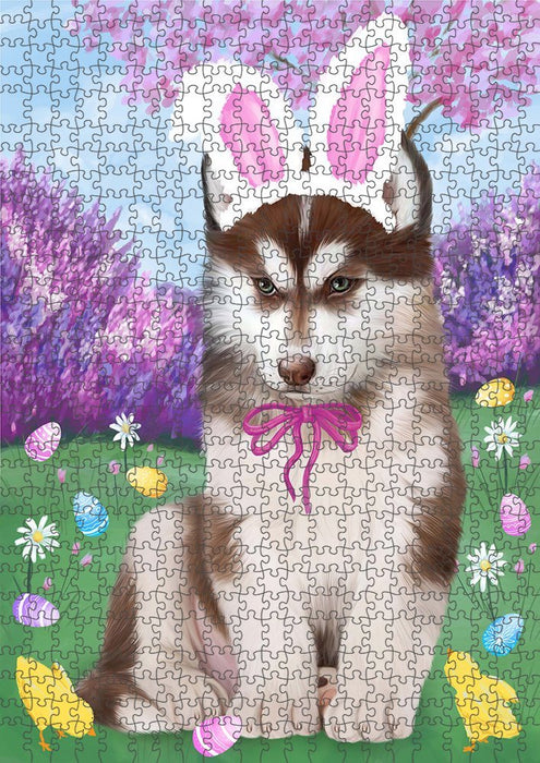 Siberian Husky Dog Easter Holiday Puzzle with Photo Tin PUZL51399