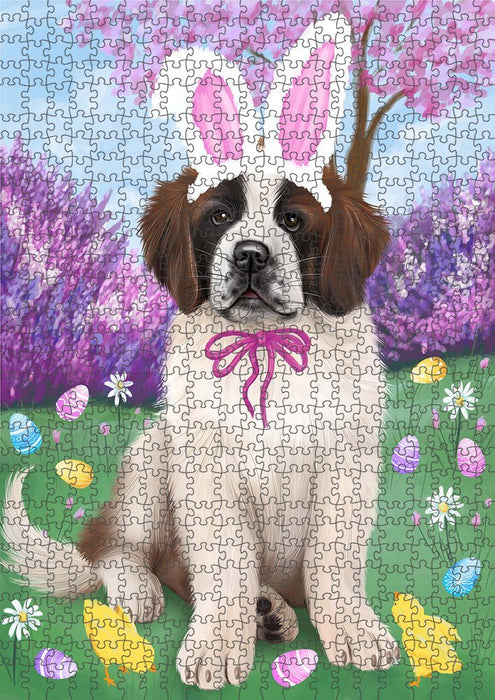 Saint Bernard Dog Easter Holiday Puzzle with Photo Tin PUZL51297