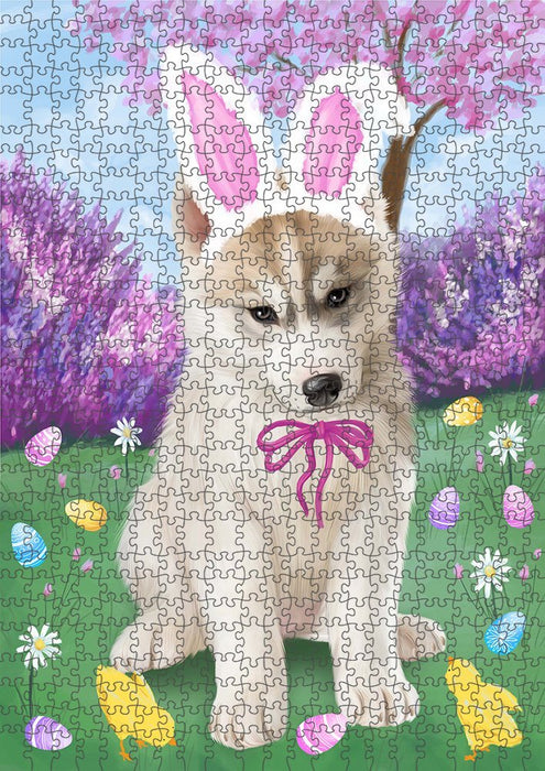 Siberian Husky Dog Easter Holiday Puzzle with Photo Tin PUZL51405