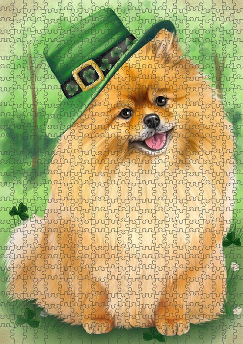 St. Patricks Day Irish Portrait Pomeranian Dog Puzzle with Photo Tin PUZL51747