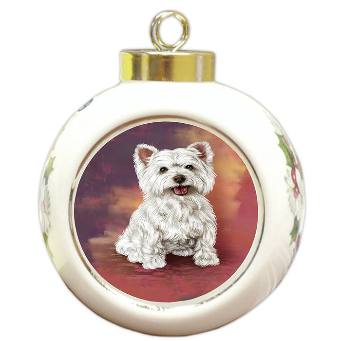 West Highland Terriers Adult Dog Round Ball Christmas Ornament