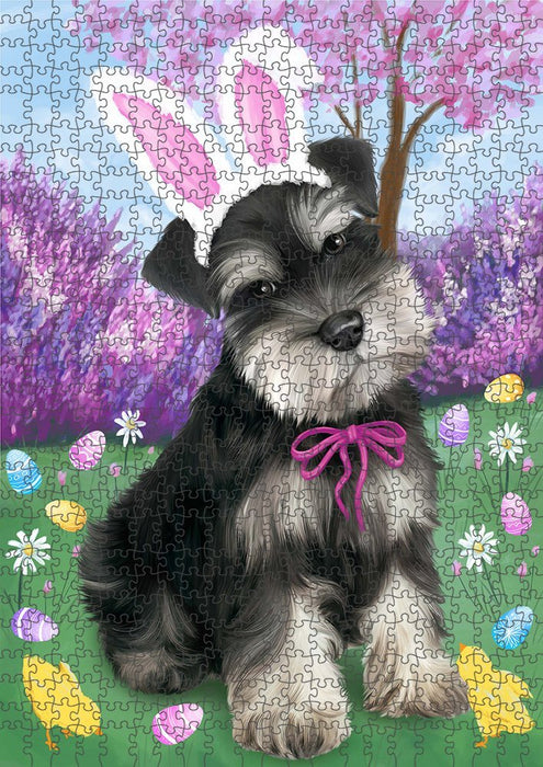 Schnauzer Dog Easter Holiday Puzzle with Photo Tin PUZL51318