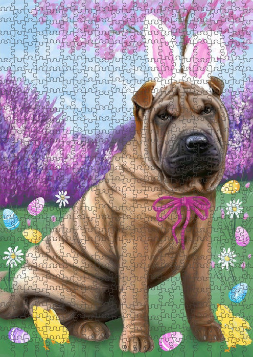 Shar Pei Dog Easter Holiday Puzzle with Photo Tin PUZL51333