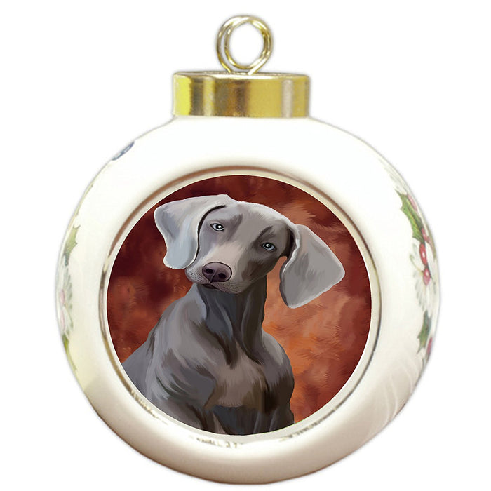 Weimaraner Dog Round Ball Christmas Ornament