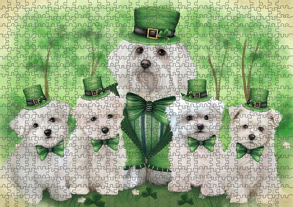St. Patricks Day Irish Portrait Malteses Dog Puzzle with Photo Tin PUZL51699