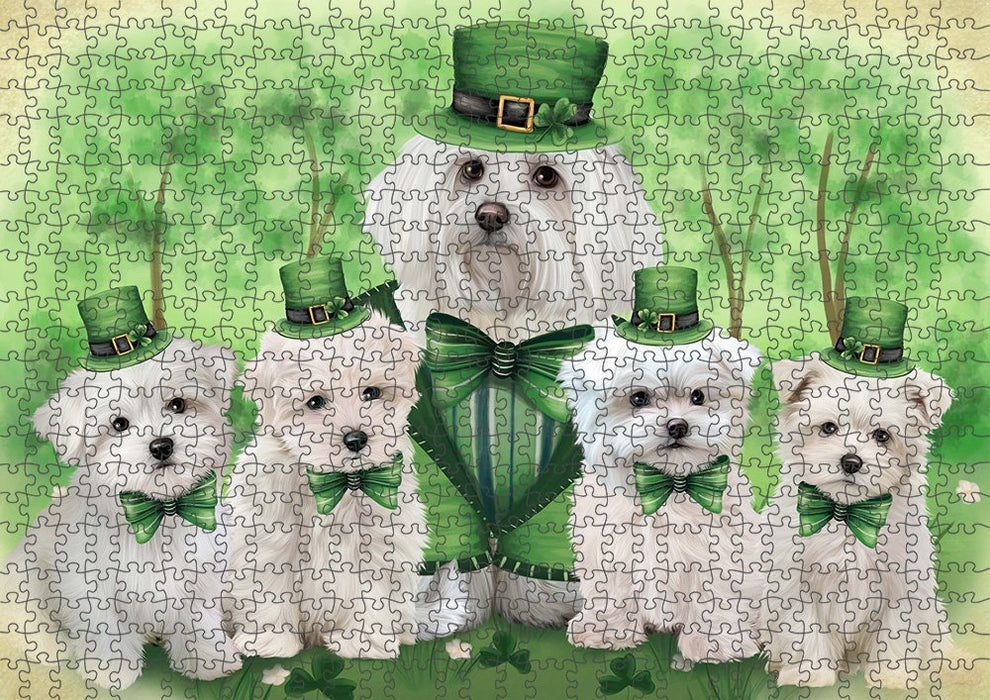 St. Patricks Day Irish Portrait Malteses Dog Puzzle  PUZL51699