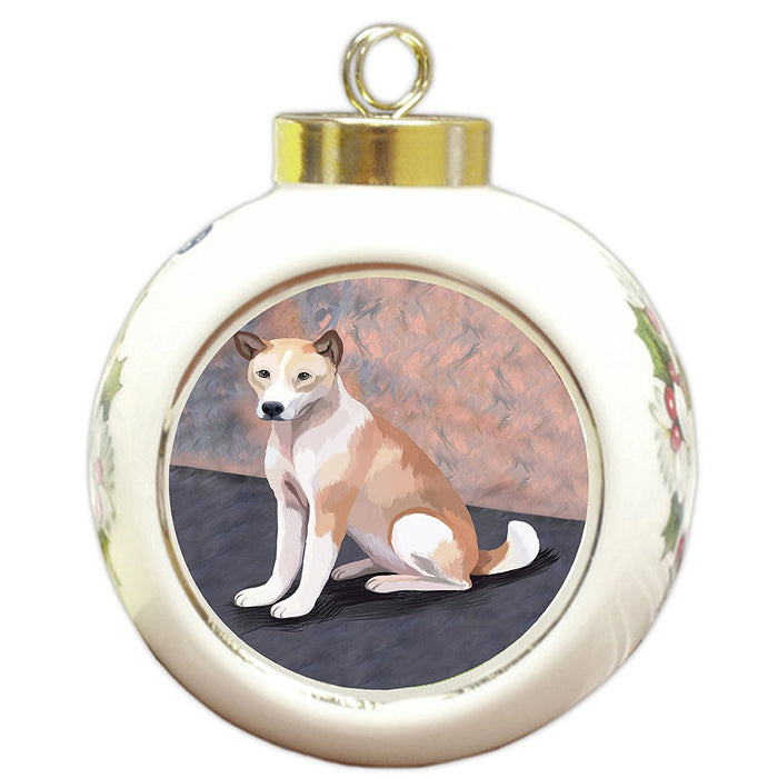 Telomian Dog Round Ball Christmas Ornament
