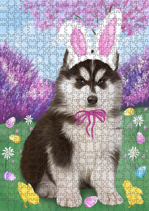 Siberian Husky Dog Easter Holiday Puzzle with Photo Tin PUZL51402