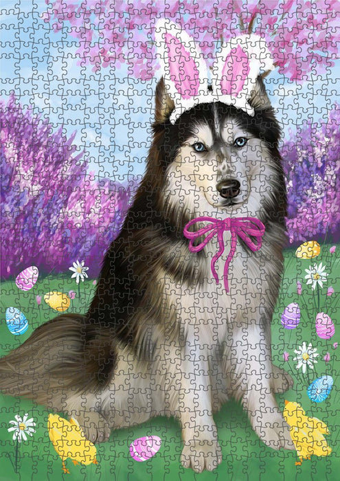 Siberian Husky Dog Easter Holiday Puzzle with Photo Tin PUZL51393