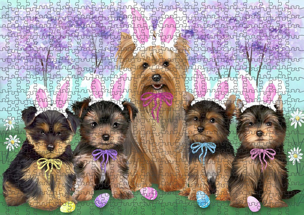 Yorkshire Terriers Dog Easter Holiday Puzzle with Photo Tin PUZL51486