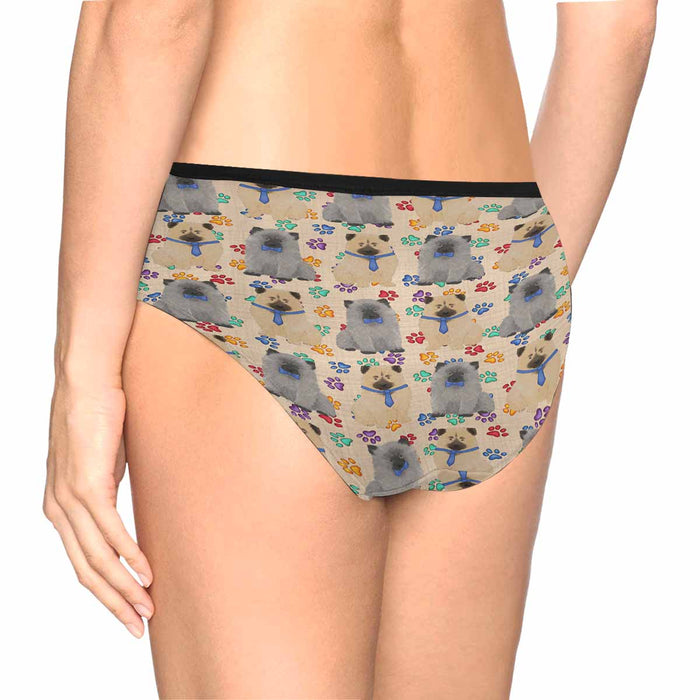 Keeshond Dogs Blue  Women&#039;s High Waist Briefs (Model L26)