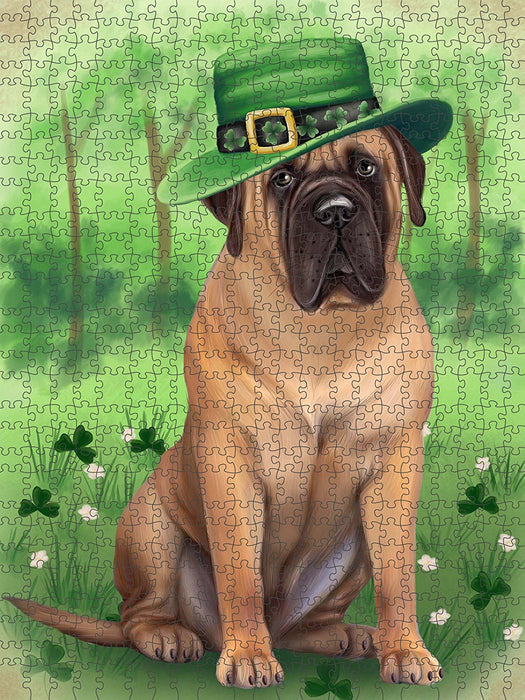 St. Patricks Day Irish Portrait Bullmastiff Dog Puzzle with Photo Tin PUZL50448