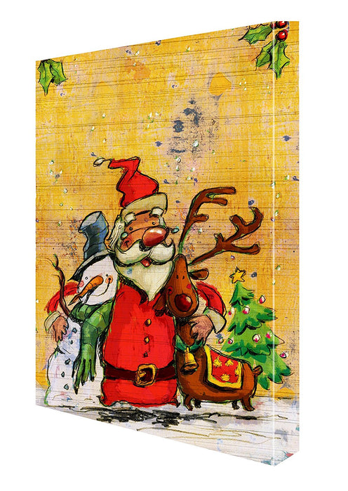 Santa, Snowman and Reindeer Buddies Canvas 11 x 14