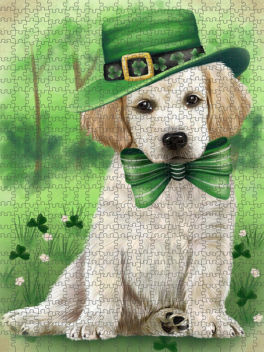 St. Patricks Day Irish Portrait Labrador Retriever Dog Puzzle with Photo Tin PUZL50661