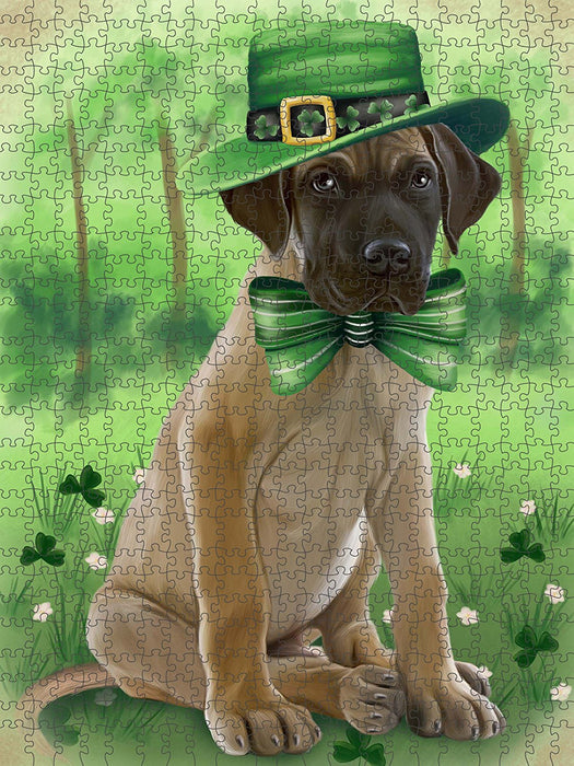 St. Patricks Day Irish Portrait Great Dane Dog Puzzle with Photo Tin PUZL50619