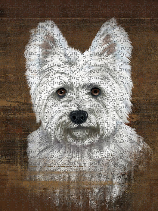 Rustic West Highland White Terrier Dog Puzzle with Photo Tin PUZL48663