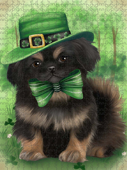 St. Patricks Day Irish Portrait Pekingese Dog Puzzle with Photo Tin PUZL50712