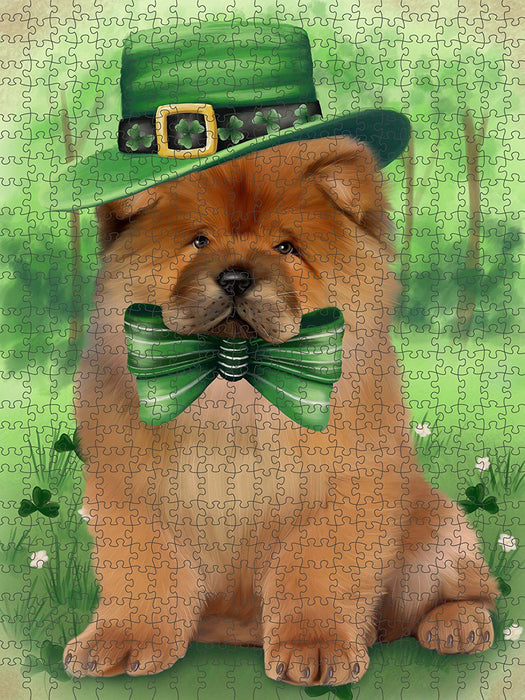 St. Patricks Day Irish Portrait Chow Chow Dog Puzzle with Photo Tin PUZL50535