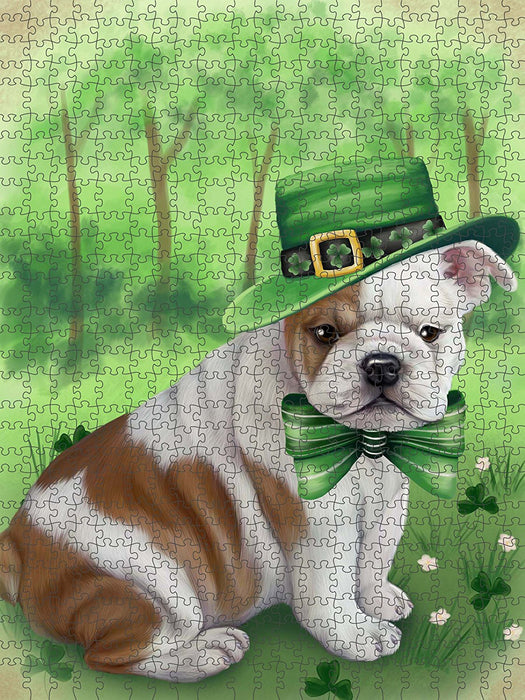 St. Patricks Day Irish Portrait Bulldog Puzzle with Photo Tin PUZL50445