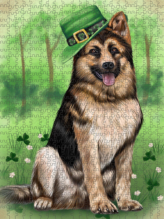 St. Patricks Day Irish Portrait German Shepherd Dog Puzzle  PUZL50592