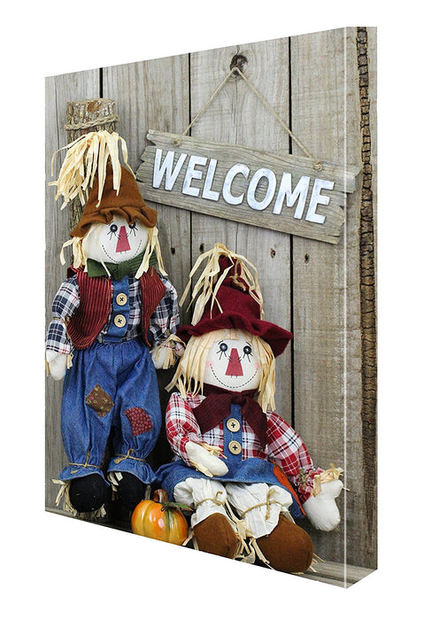 Thanksgiving Welcome Scarecrows Canvas 11 x 14