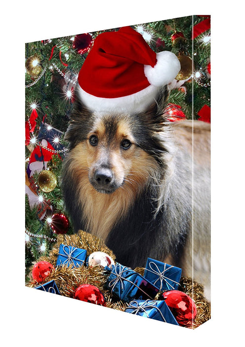 Sheltie Dog Christmas Canvas 18 x 24