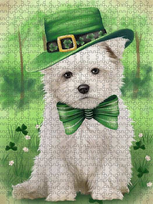 St. Patricks Day Irish Portrait Maltese Dog Puzzle with Photo Tin PUZL50685