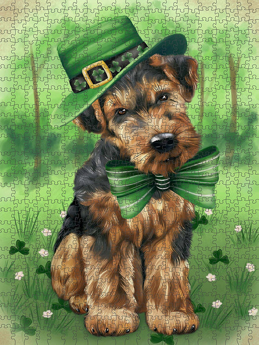 St. Patricks Day Irish Portrait Airedale Terrier Dog Puzzle with Photo Tin PUZL49194 (300 pc.)