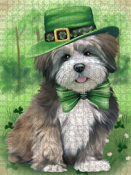 St. Patricks Day Irish Portrait Lhasa Apso Dog Puzzle  PUZL50670