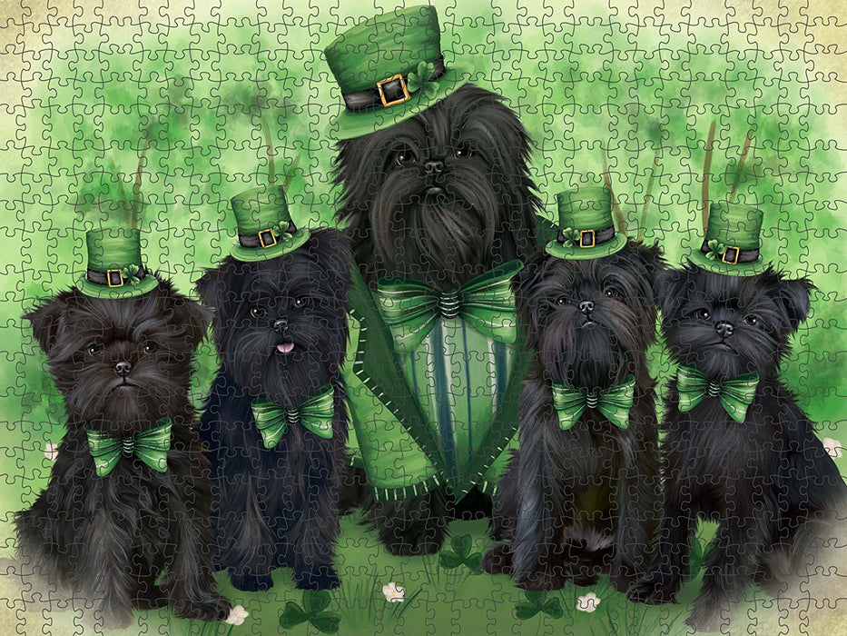 St. Patricks Day Irish Family Portrait Affenpinschers Dog Puzzle with Photo Tin PUZL49185
