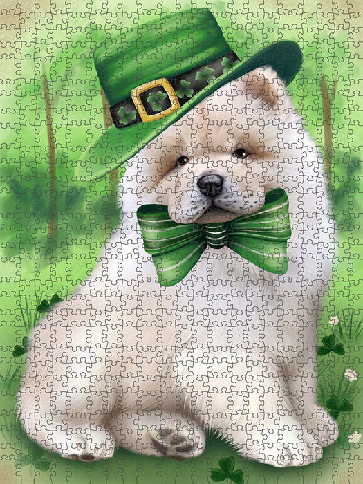St. Patricks Day Irish Portrait Chow Chow Dog Puzzle with Photo Tin PUZL50538