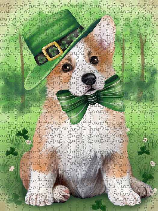 St. Patricks Day Irish Portrait Corgie Dog Puzzle with Photo Tin PUZL50556