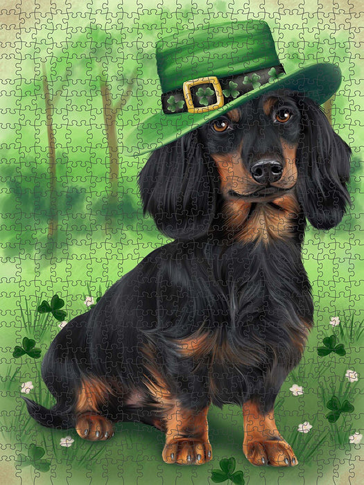 St. Patricks Day Irish Portrait Dachshund Dog Puzzle with Photo Tin PUZL49221